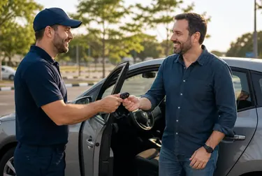 Chaveiro abrindo um carro em Guaratinguetá.